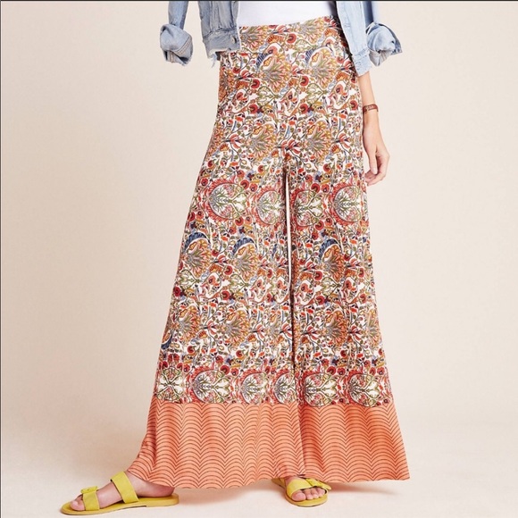 FARM Rio Pants - Farm Rio for Anthropologie Knit Wide-Leg Pants M